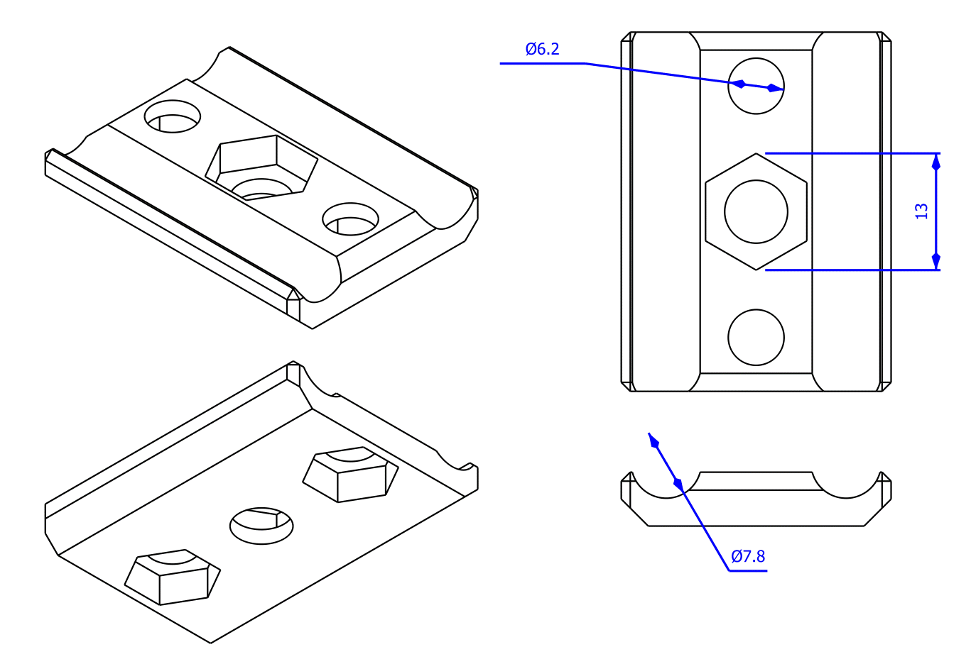 Stand Bottom Piece Drawing